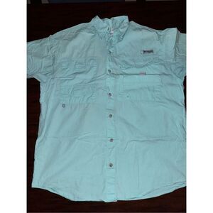 Columbia PFG Bahama II Light Blue Fishing Outdoors Short Sleeve Tee